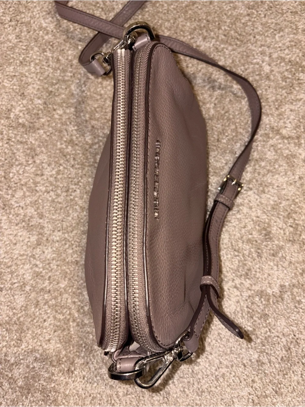 Michael Kors Taupe Leather Cross Body Purse